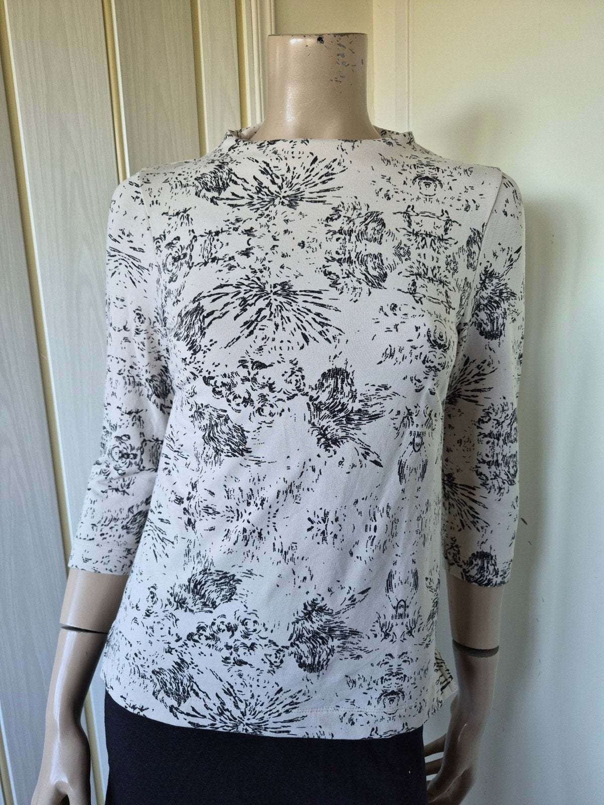 Sey Studio (Purdey) top katoen stretch driekwart maat XS/34, Sey, Zwart, Ophalen of Verzenden, Zo goed als nieuw