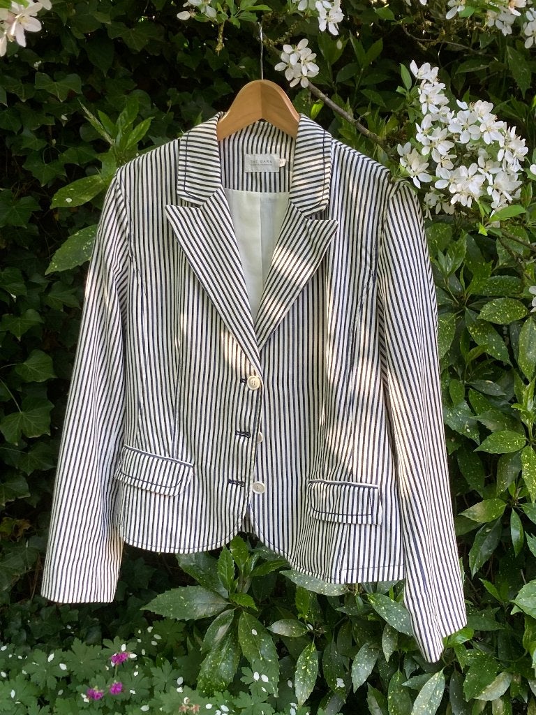 Sportief kort jasje, gestreept, maat 44, The Barn, Kleding | Dames, Ophalen, The Barn, Blauw, Maat 42/44 (L)