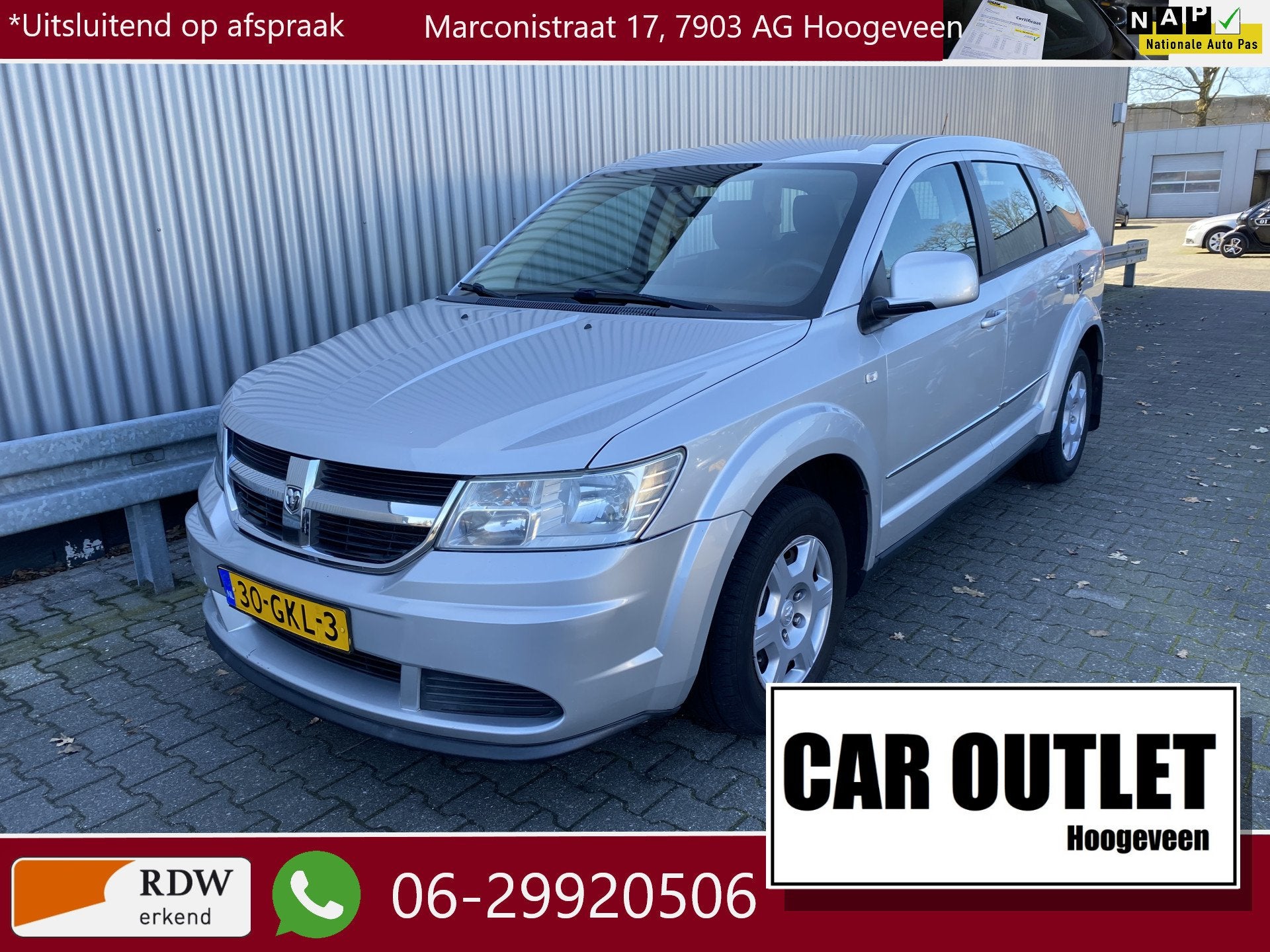 Dodge Journey 2.4 SXT 7 Persoons, Clima, Bluetooth, USB, nw., Voorwielaandrijving, Gebruikt, 4 cilinders, Bedrijf