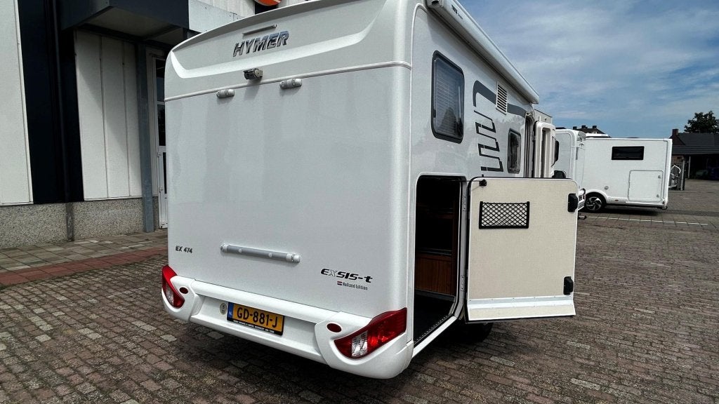 Hymer Exsis-T 474 lengte bedden, slechts 25.000 km, Caravans en Kamperen, Campers, Fiat, Airbags, Tot en met 2, Bedrijf