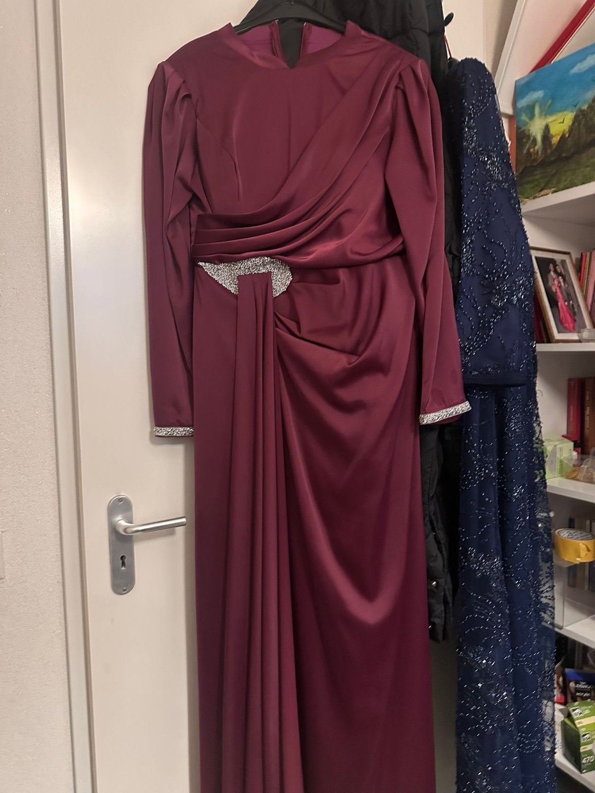 Paars roze tesettur gala jurk maat 46, Paars, Maat 46/48 (XL) of groter, Ophalen of Verzenden, Zo goed als nieuw