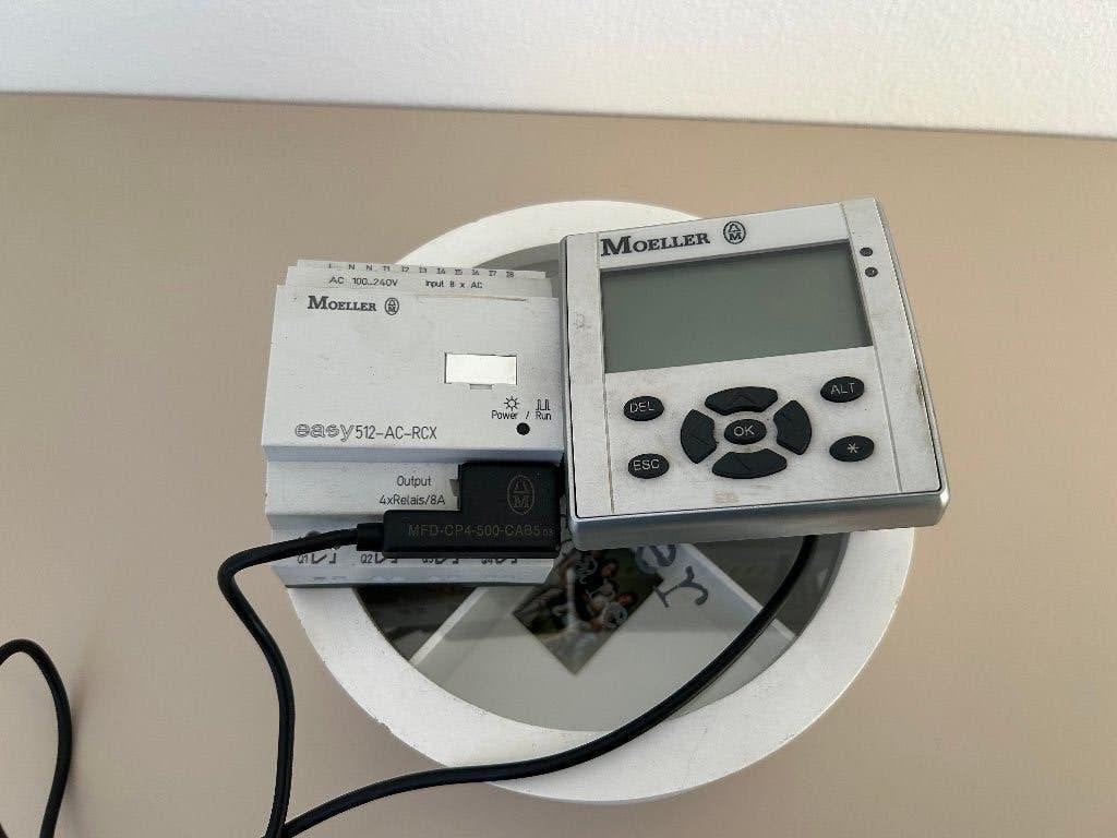 Moeller easy512-AC-RCX PLC + MFD-80-B display (getest), Ophalen of Verzenden, Gebruikt