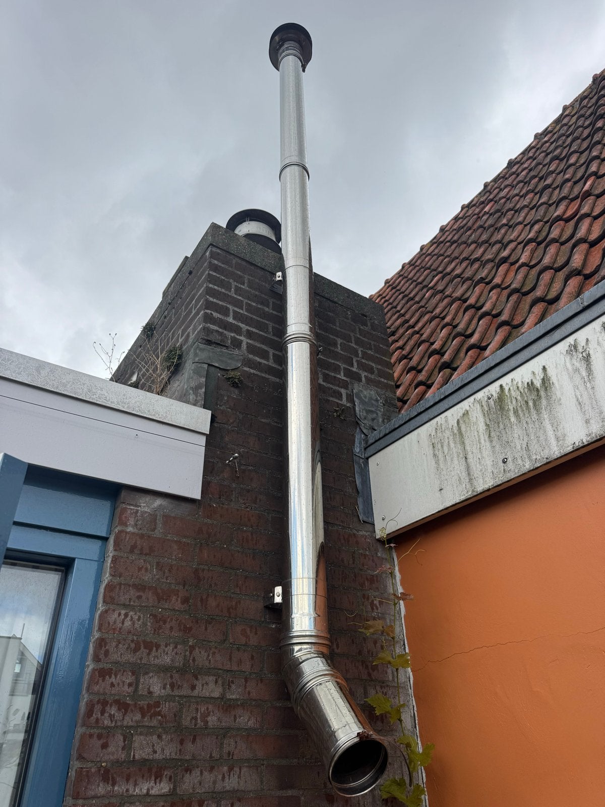 Kachelpijp inclusief montagebeugels en regenkap, Ophalen of Verzenden, Nieuw, Kachel