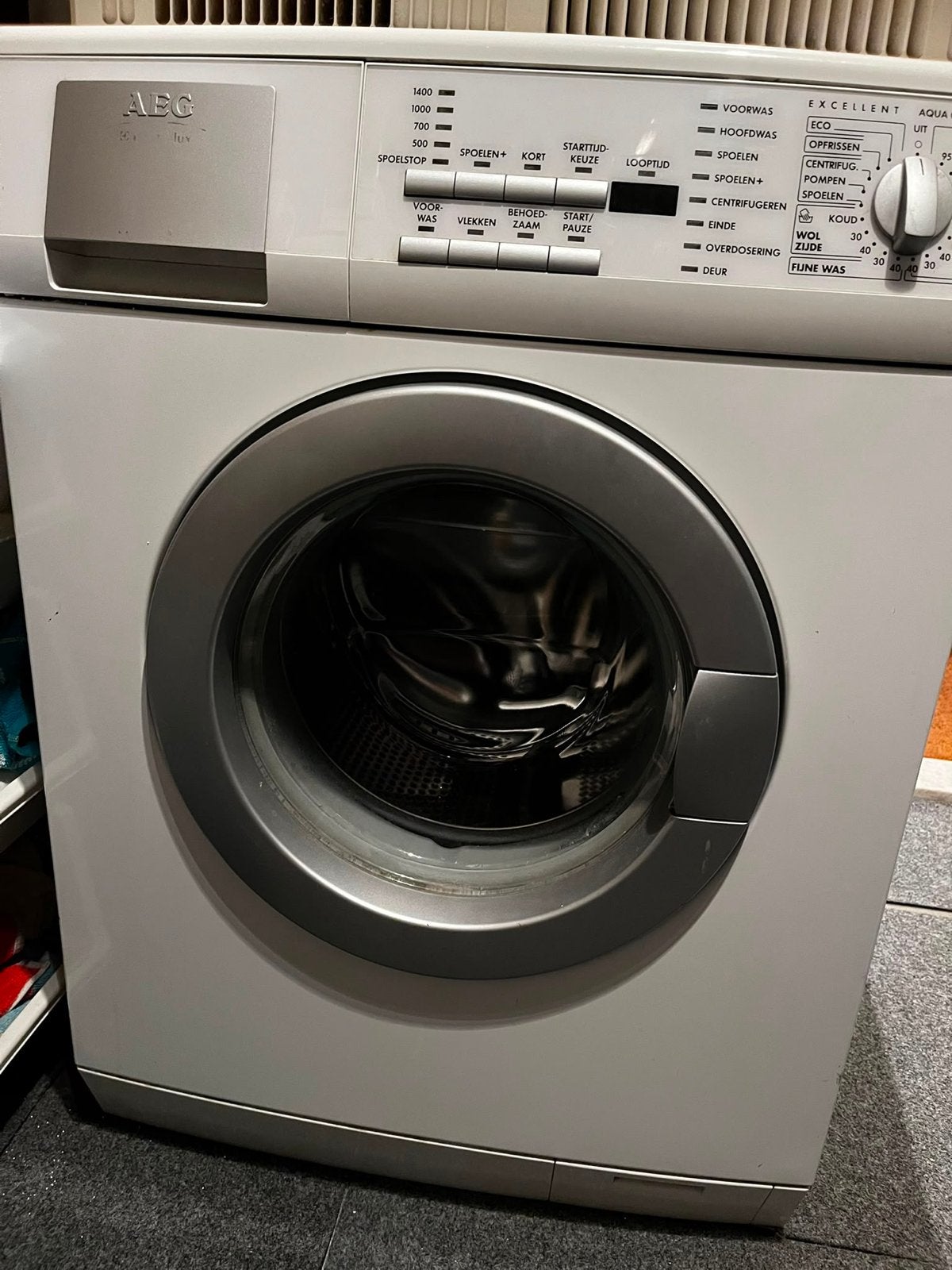 AEG L74803 Wasmachine - Voorlader, 7 kg, 1400 toeren, Ophalen, Gebruikt, Voorlader, Kort programma
