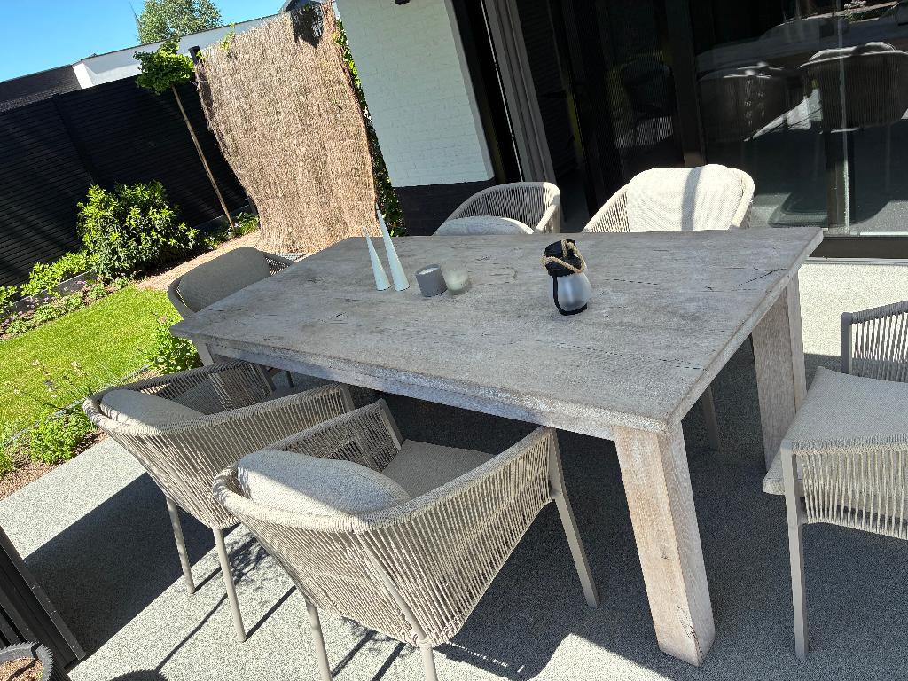 eettafel, Huis en Inrichting, Ophalen, Gebruikt, Eikenhout, 200 cm of meer