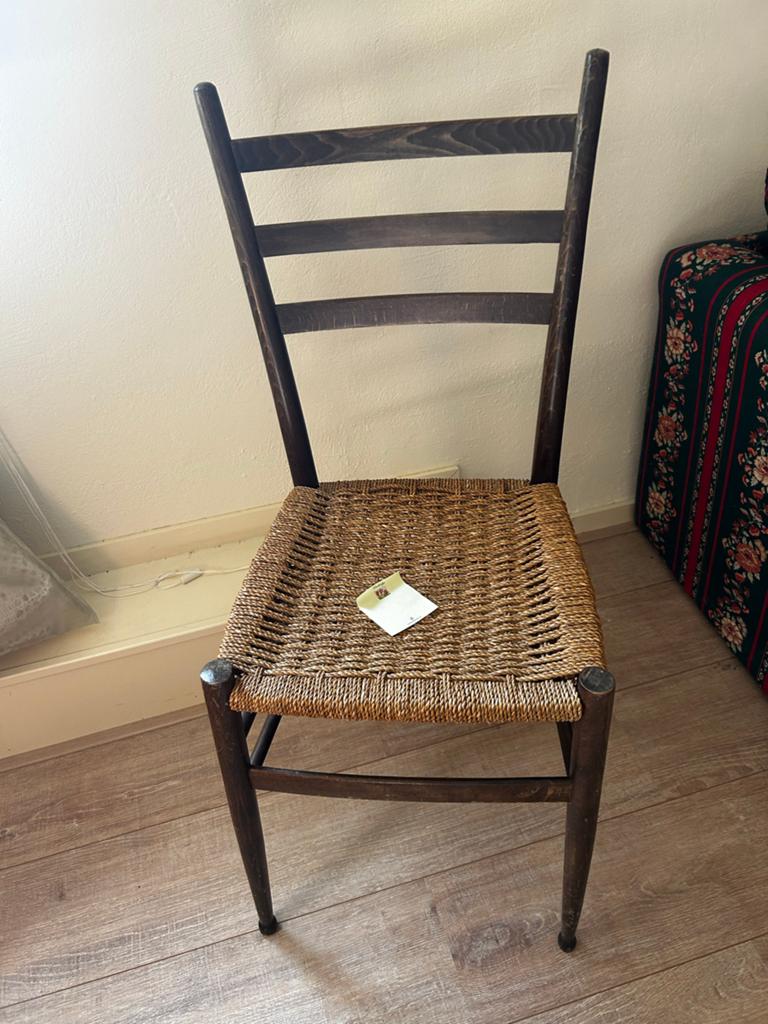 Set van 3 vintage stoelen met rieten zitting, Ophalen