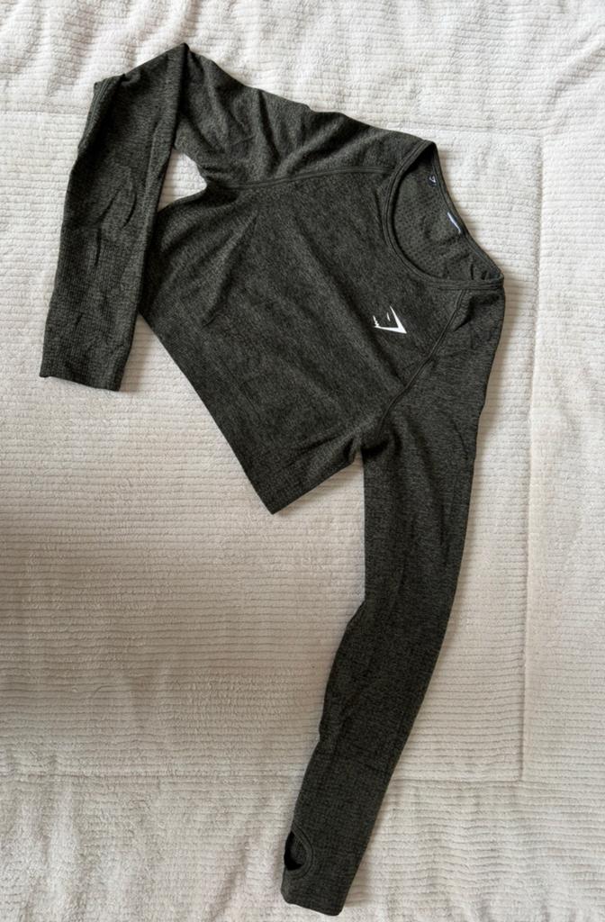 Gymshark Lange Mouwen Crop Top Maat M, Maat 38/40 (M), Ophalen of Verzenden, Grijs, Fitness of Aerobics