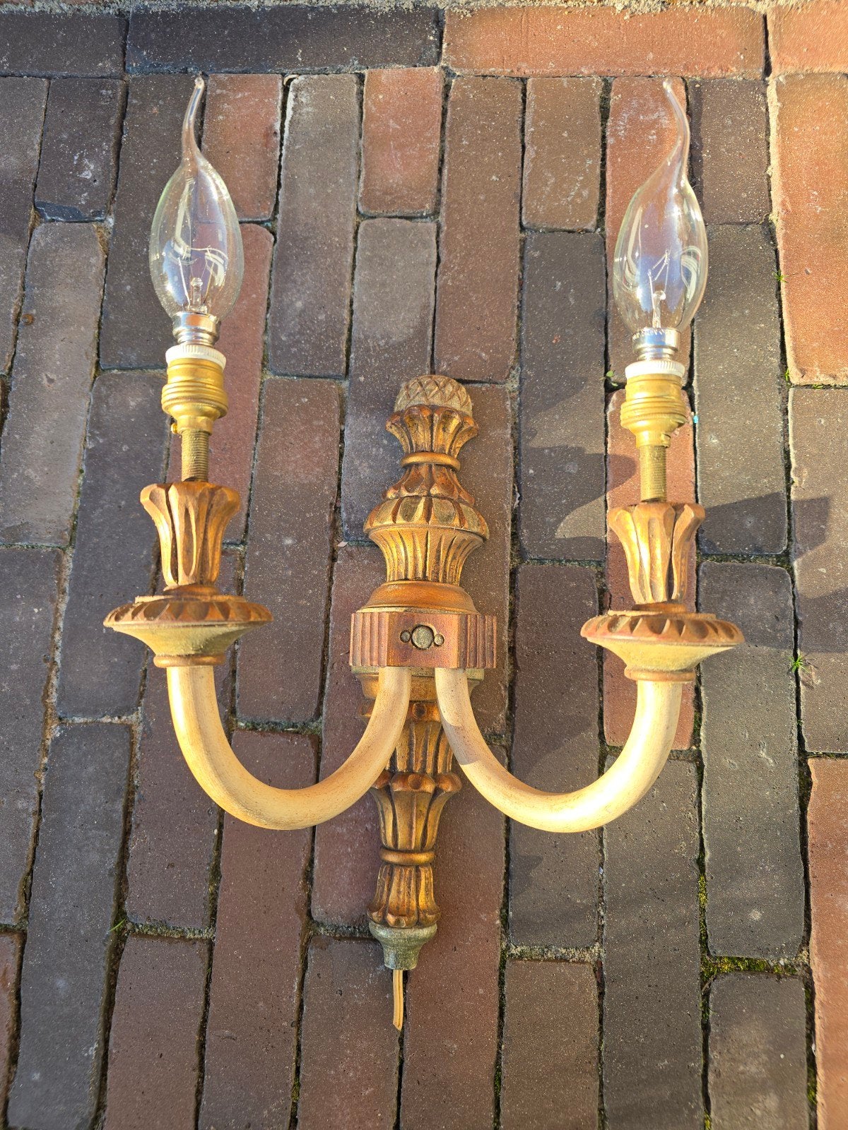 Prachtige antieke Barok Franse muurlamp 2 armen €39, Antiek en Kunst, Antiek | Lampen, Ophalen of Verzenden