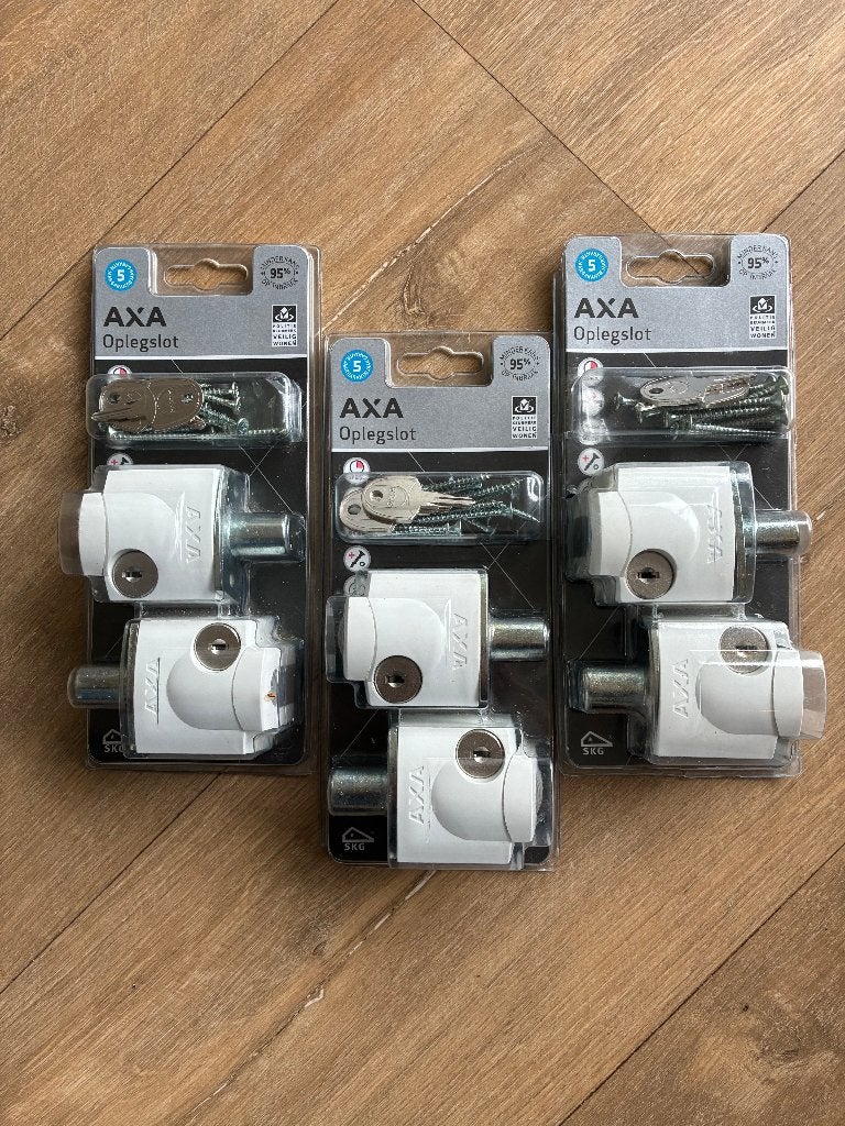 AXA veiligheid oplegsloten, type 3012, wit, Ophalen, Nieuw, IJzer, Slot