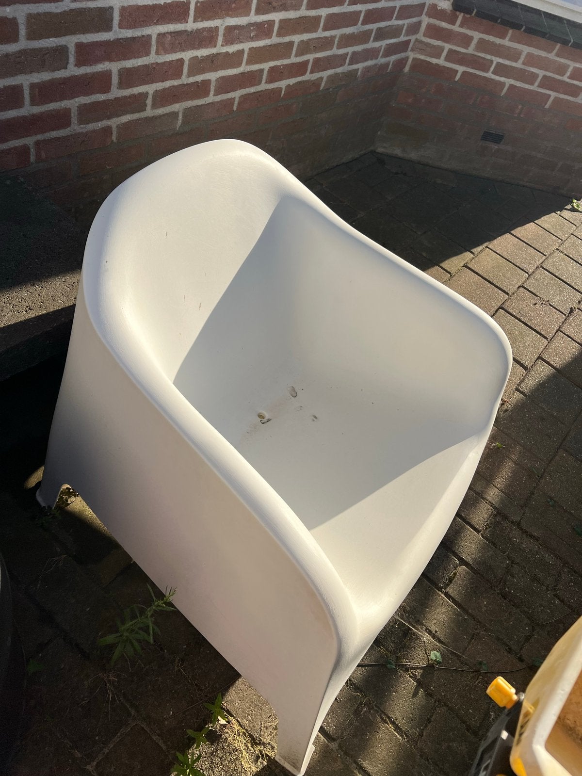 Witte IKEA loungestoel, Ophalen, Kunststof, Gebruikt, Wit