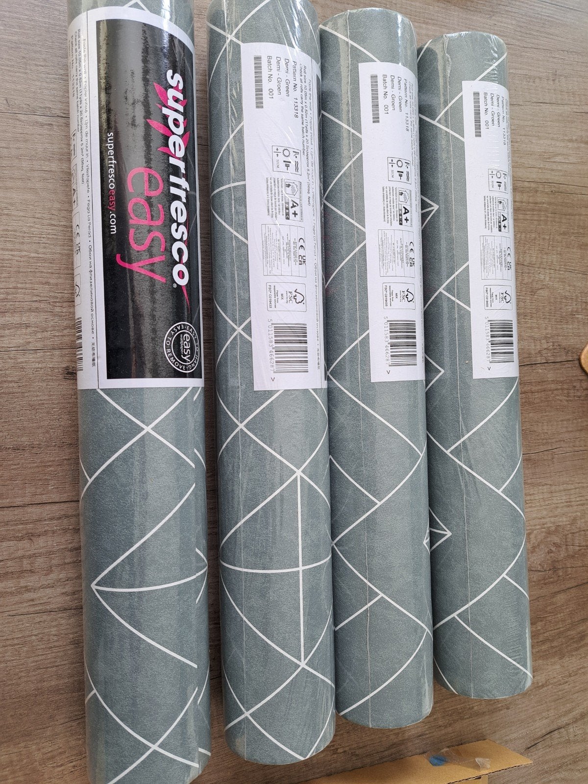 4 rollen superfresco vliesbehang, Geometrisch, Ophalen of Verzenden, Vliesbehang, 10 tot 25 m²