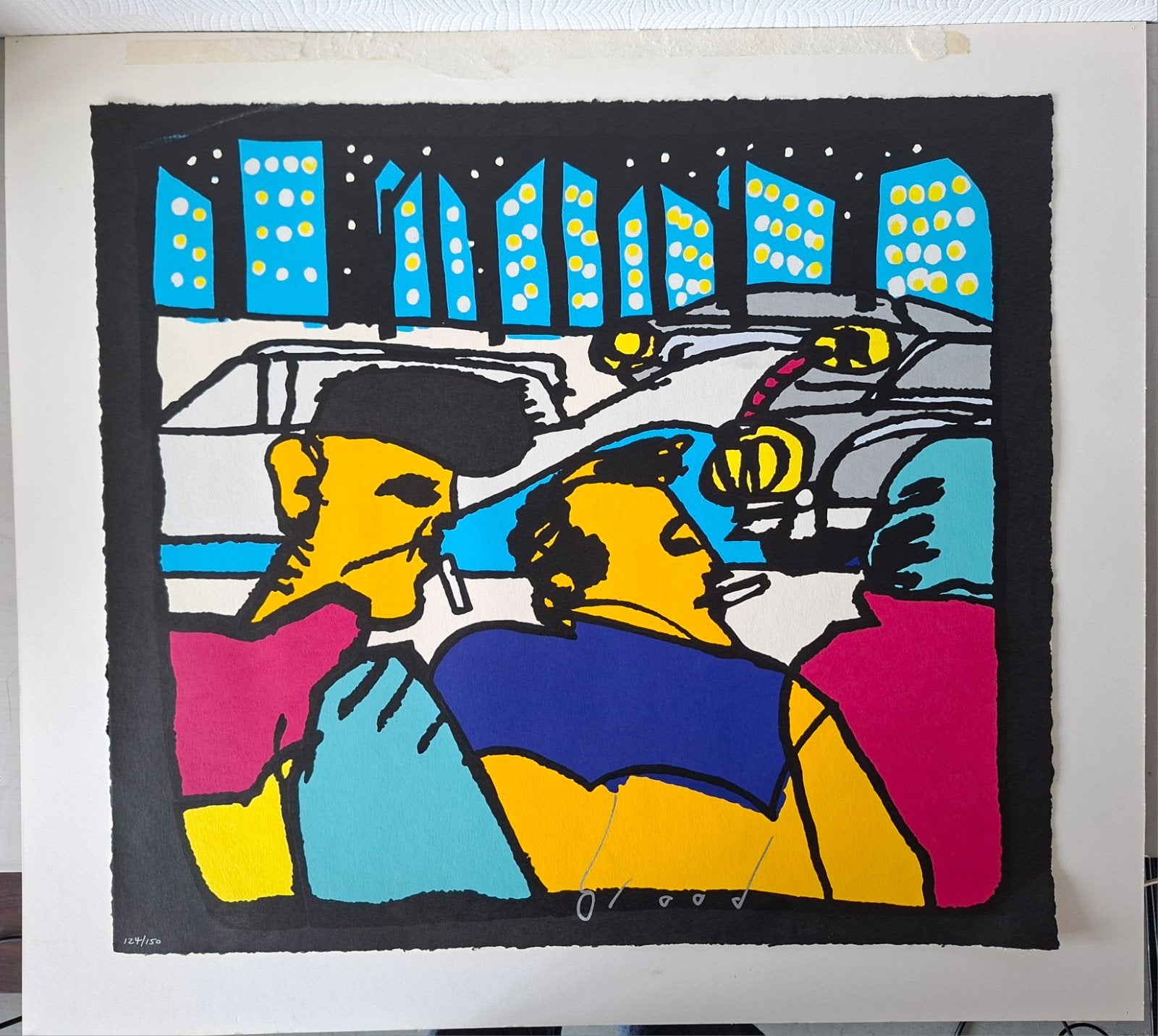 Herman Brood City Life Gesigneerd 124/150 74cm, Antiek en Kunst, Genummerd, Ophalen of Verzenden, Portret en Figuren, Zeefdruk