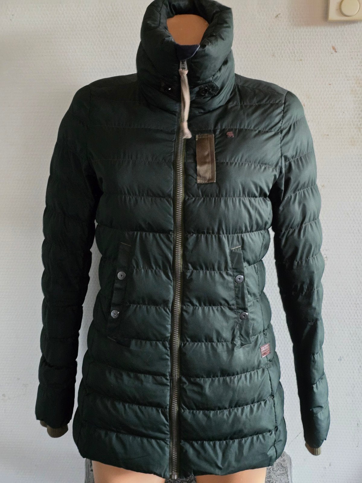 G-Star Raw Whistler Slim Coat WMN - Donkergroen maat S, Ophalen of Verzenden, Gedragen, Groen, G-Star Raw