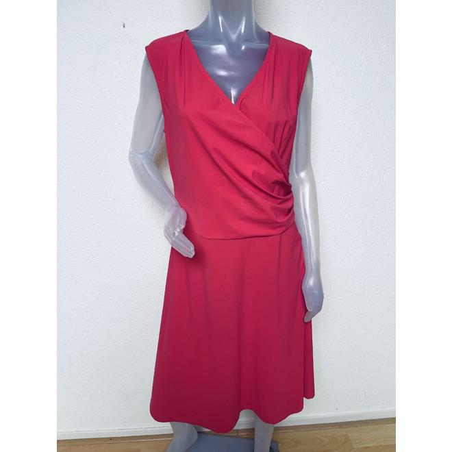 LaDress flaming roze stretch jurk - L, Kleding | Dames, Jurken, Verzenden, Maat 42/44 (L), Zo goed als nieuw, Roze