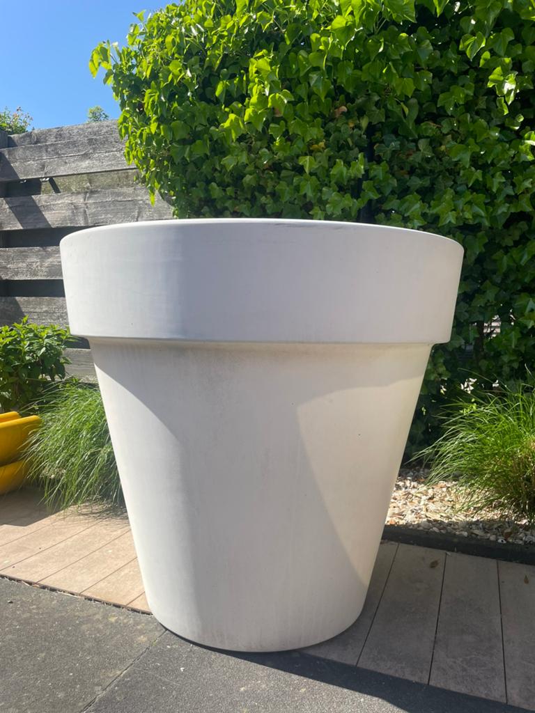 Elho pure round pot wit 100cm, Tuin en Terras, Ophalen, Kunststof, Gebruikt, 40 cm of meer