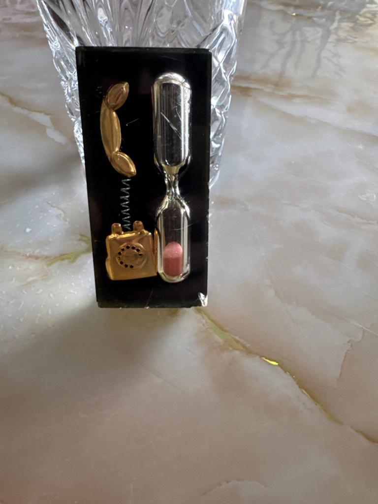 Vintage Zandloper met Telefoon Decoratie, Ophalen of Verzenden