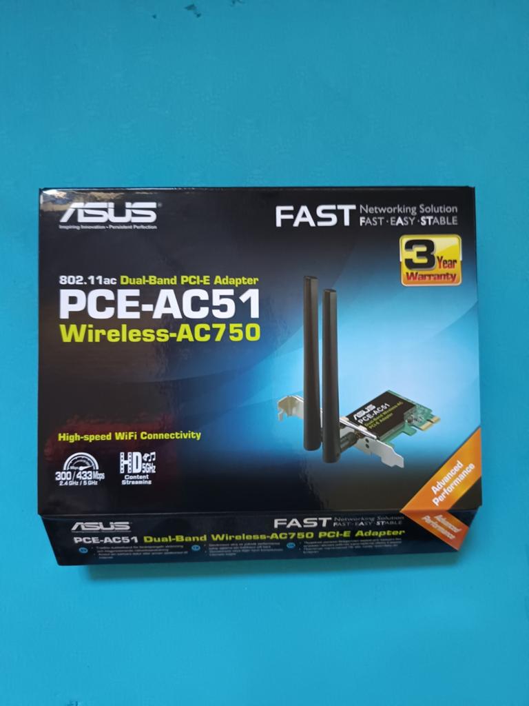 ASUS PCE-AC51 Dual-Band Wireless-AC750 PCIe Adapter, Computers en Software, Netwerkkaarten, Ophalen of Verzenden, Zo goed als nieuw