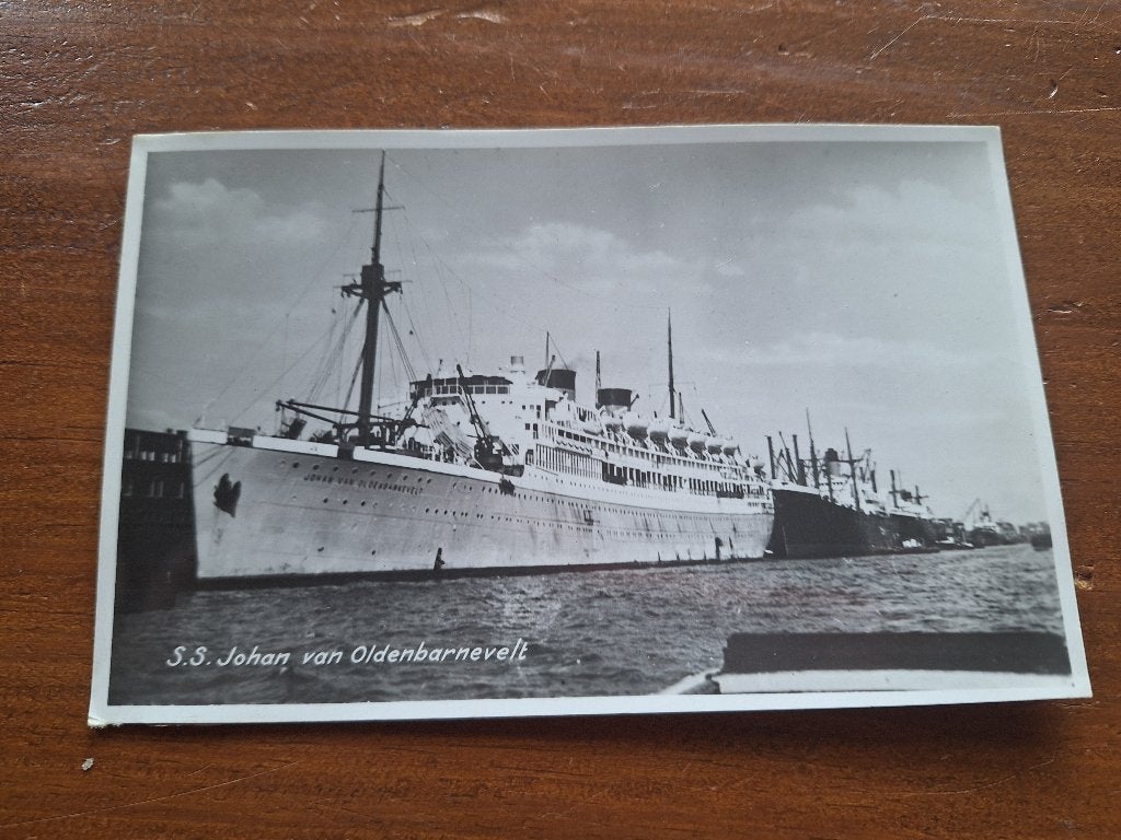 Fotokaart SS Johan van Oldenbarnevelt, Verzenden, Zo goed als nieuw, Kaart, Foto of Prent