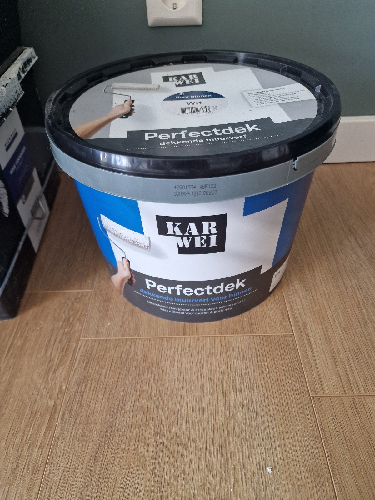 Karwei Perfectdek Dekkende Muurverf Wit 10 Liter, 10 tot 15 liter, Ophalen, Nieuw, Wit