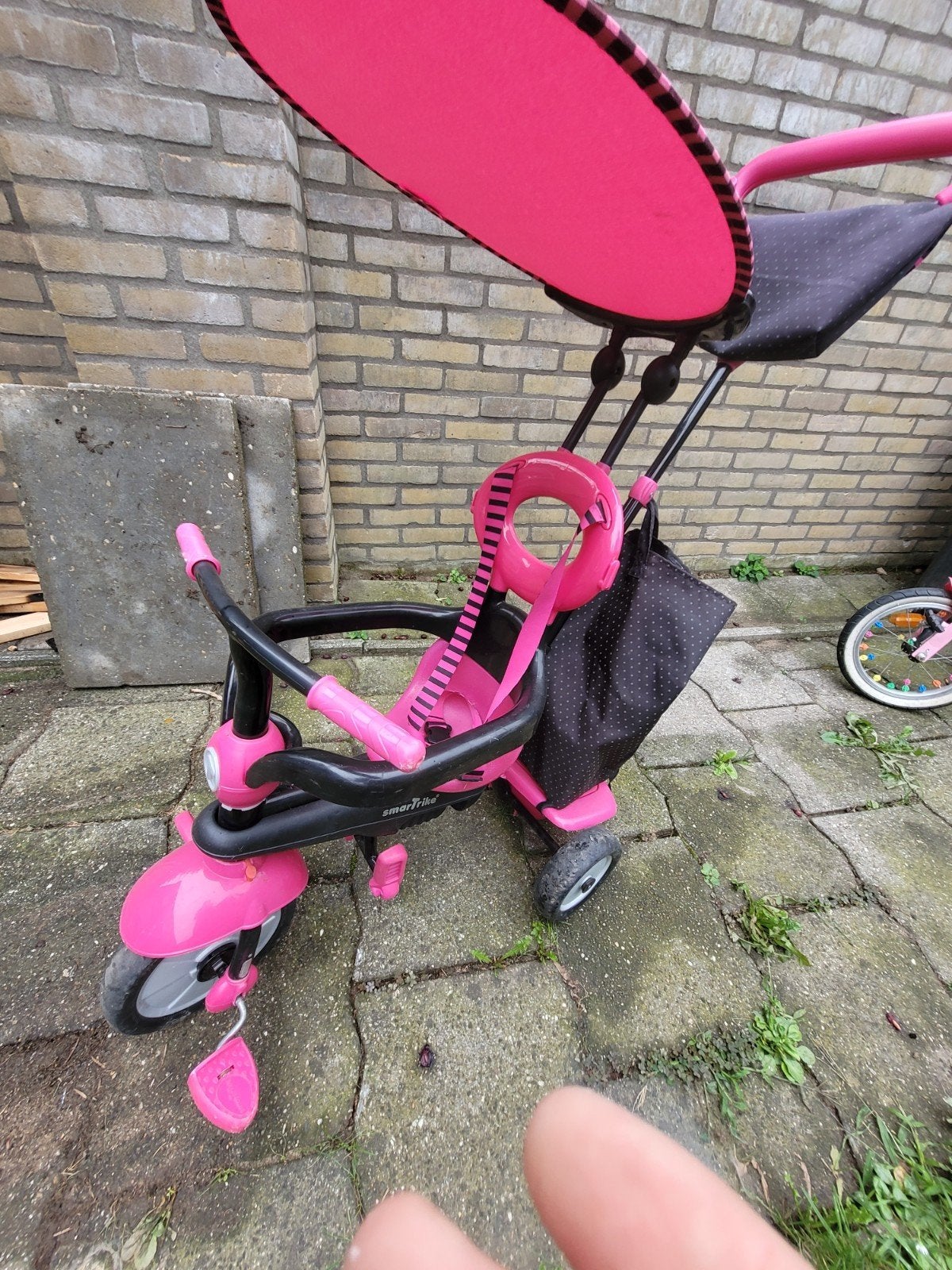 Smart Trike driewieler roze met duwstang en zonnekap, Ophalen, Gebruikt, Smart Trike, Duwstang