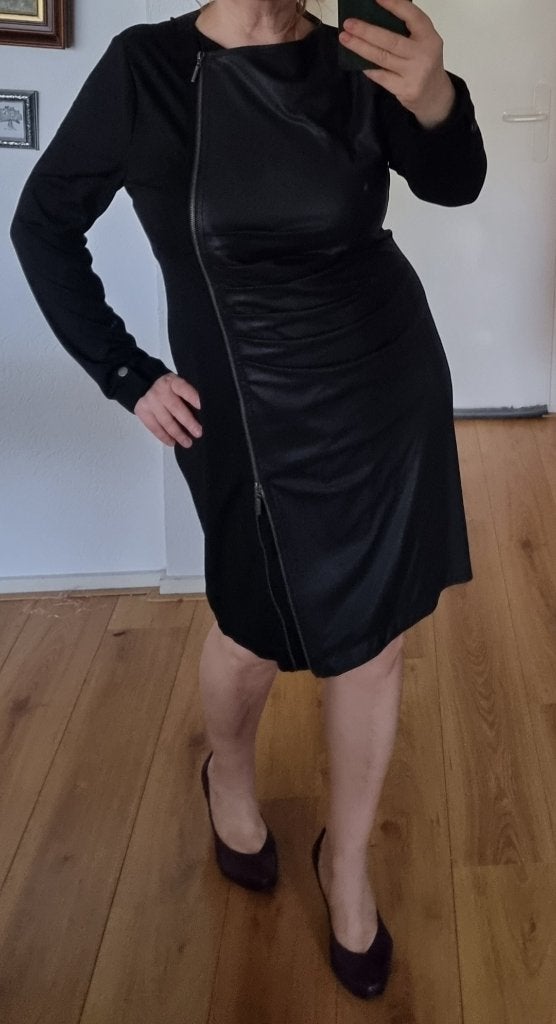 Dolce Vita zwarte jurk met rits, Verzenden, Zwart, Maat 46/48 (XL) of groter, Nieuw