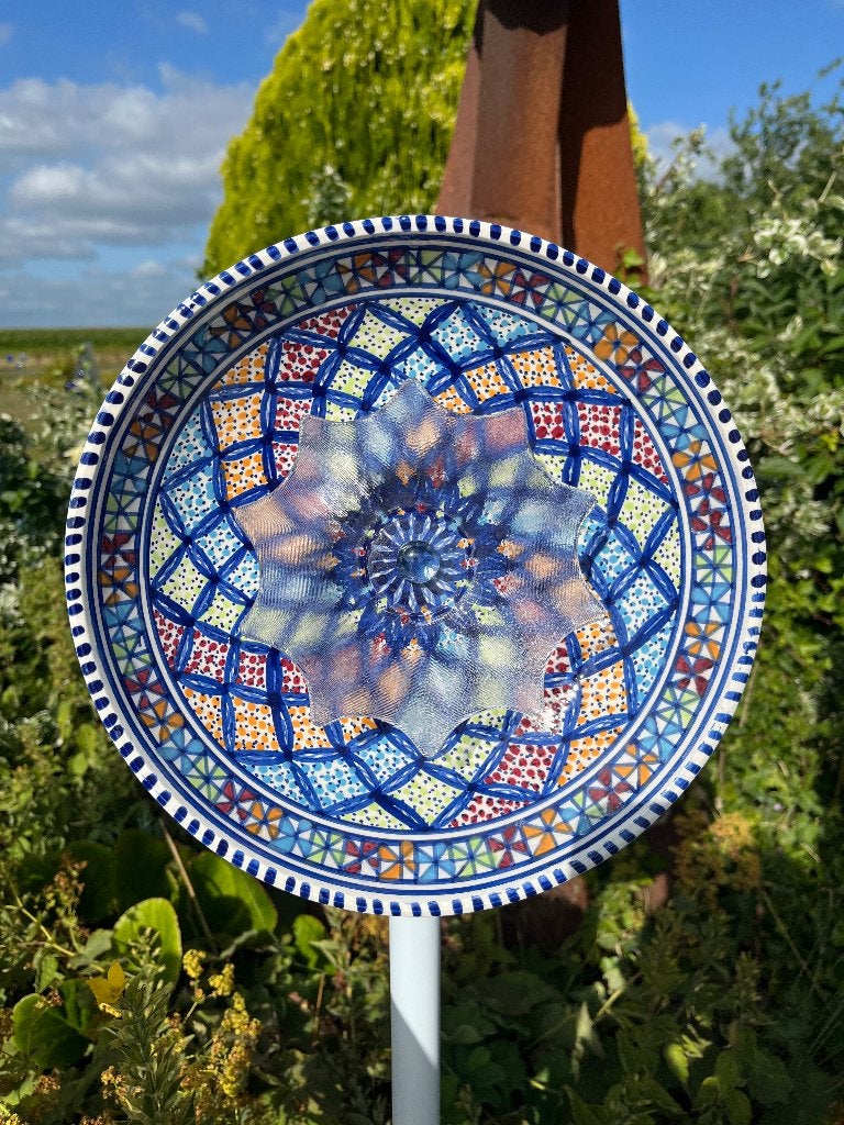Bloemen van aardewerk voor in de tuin, Ophalen of Verzenden, Zo goed als nieuw