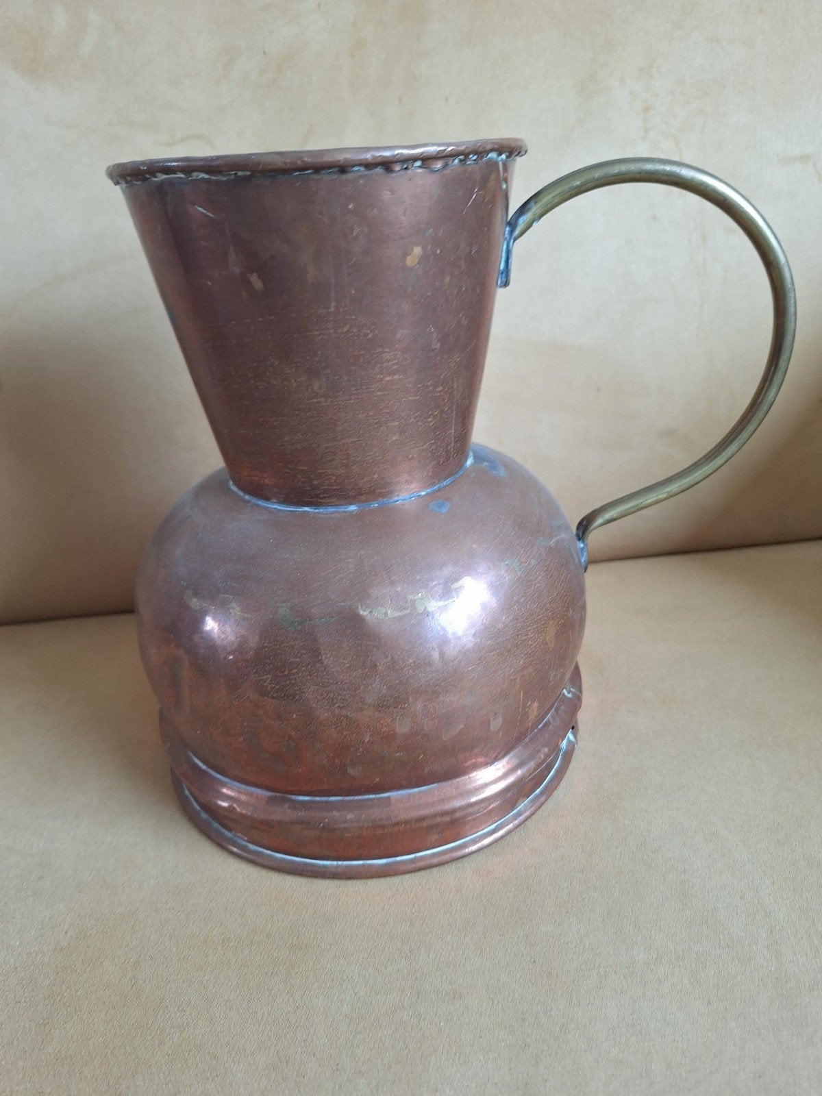Antieke Koperen Maatbeker / Kan met Handvat, Antiek en Kunst, Antiek | Koper en Brons, Ophalen, Koper