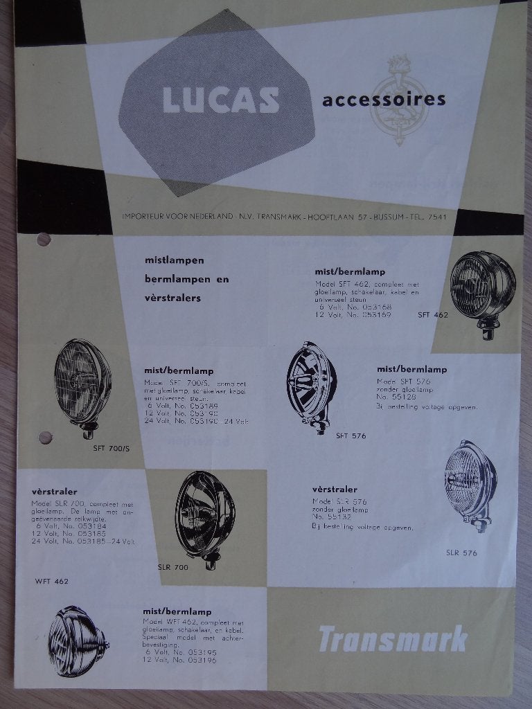Lucas accessoires folder jaren 50/60, Ophalen of Verzenden, Zo goed als nieuw, Overige merken