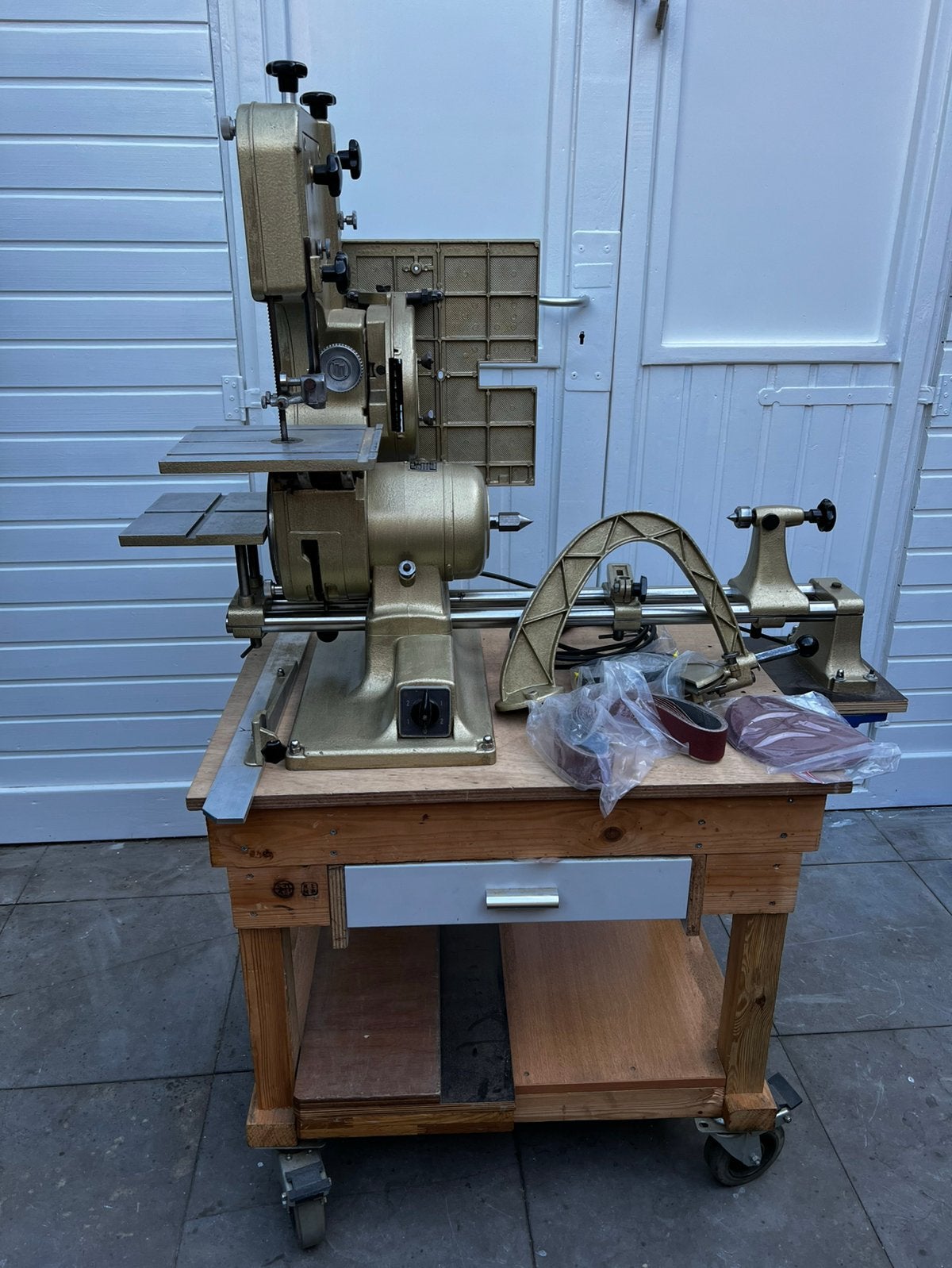 Emcostar houtbewerking combi machine, Ophalen, Zo goed als nieuw, 30 tot 70 mm, Lintzaag