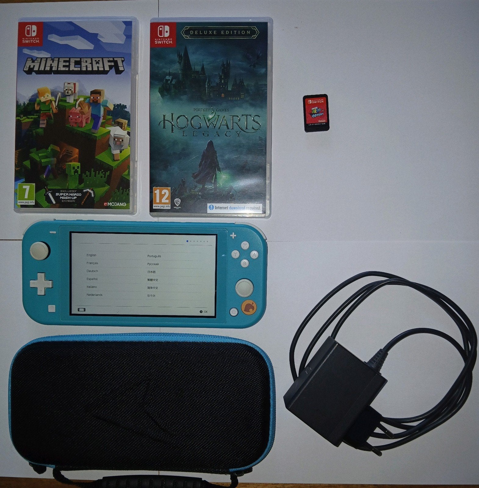 Nintendo Switch Lite ACNH + 128GB + hoes + 3 games, Ophalen of Verzenden, Turquoise, Gebruikt, Met beschermhoes of tas