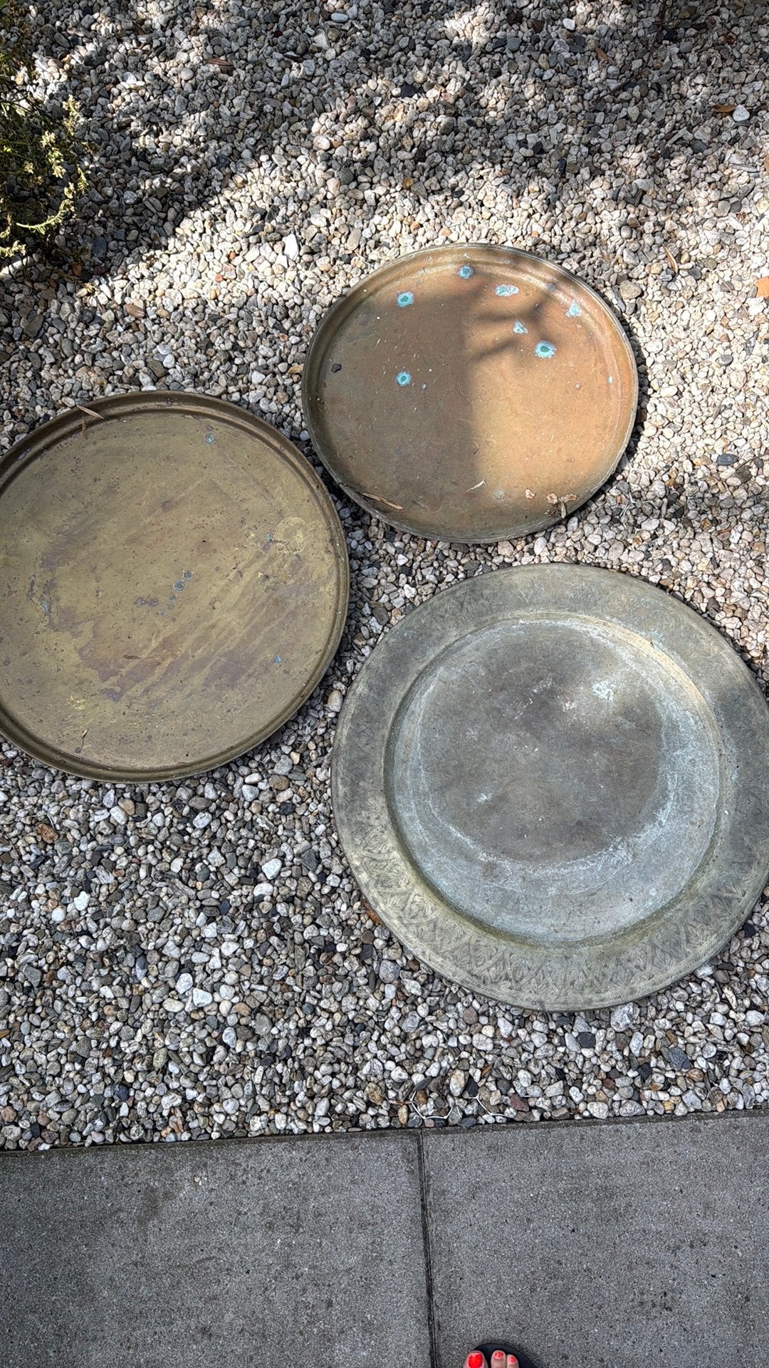Marokkaanse koperen schalen drie stuks GRATIS, Ophalen, Gebruikt