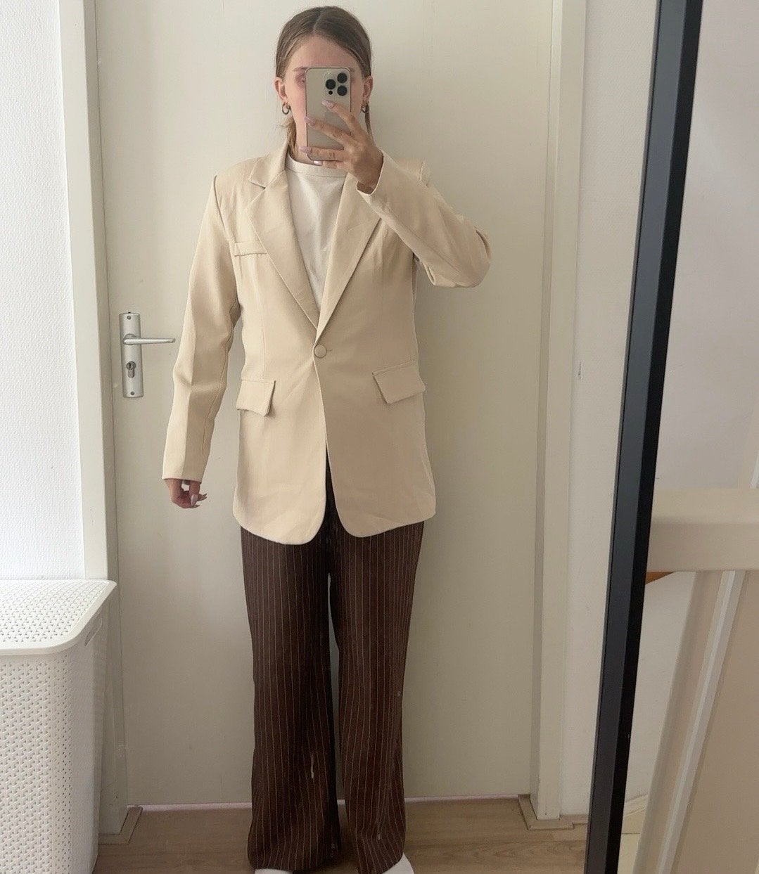 Beige Blazer 'New Collection' - One Size, Maat 38/40 (M), Beige, Ophalen of Verzenden, Zo goed als nieuw