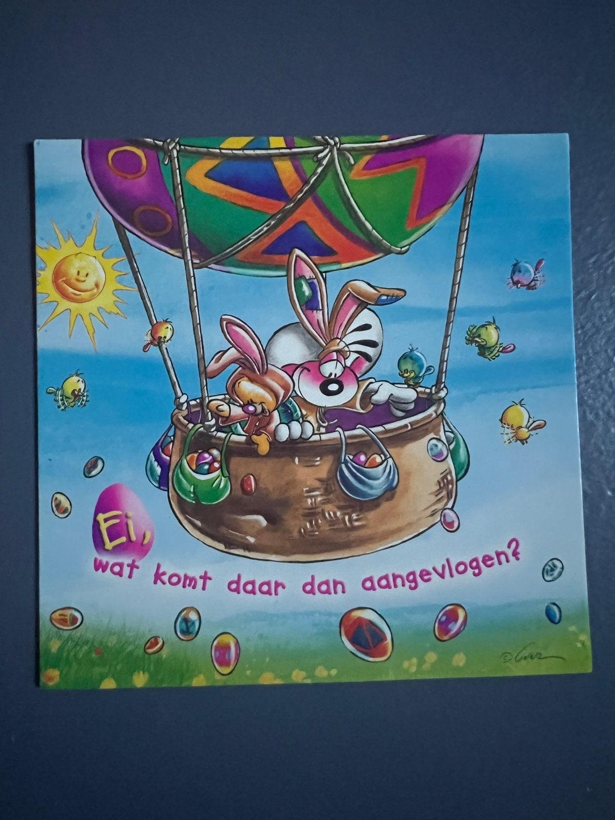 Diddl Paaskaart - Ei, wat komt daar dan aangevlogen?, Verzamelen, Ophalen of Verzenden, Diddl, Zo goed als nieuw, Papier, Kaart of Schrift