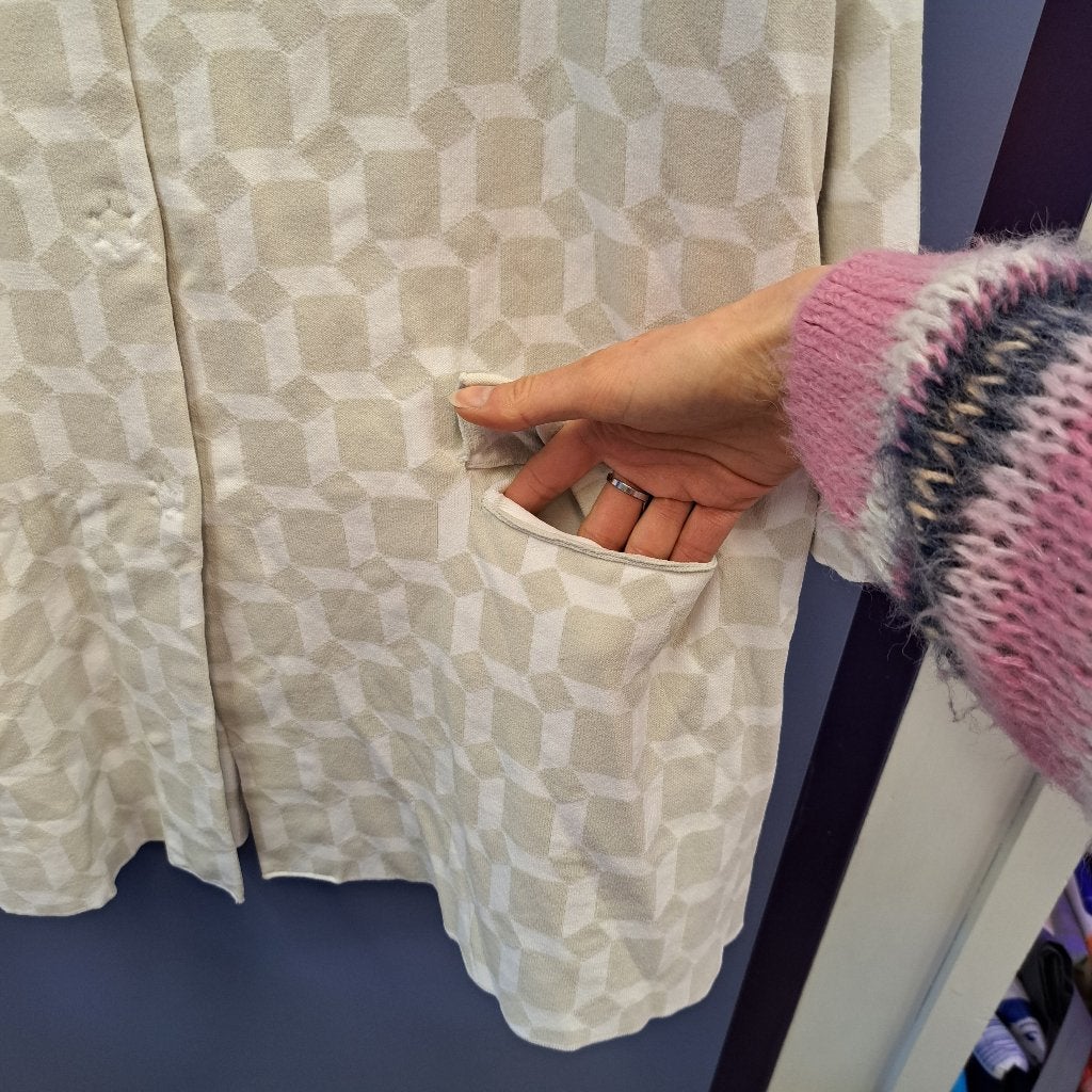 AnneClaire mooi vest wit/zand print drukknopen 48-50 48312, ., Wit, Maat 46/48 (XL) of groter, Ophalen of Verzenden
