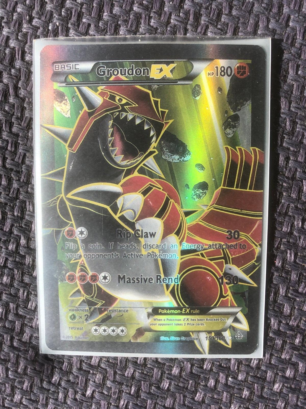 Pokémon Groudon EX Full Art 150/160 Foil Kaart, Ophalen of Verzenden, Zo goed als nieuw, Losse kaart, Foil