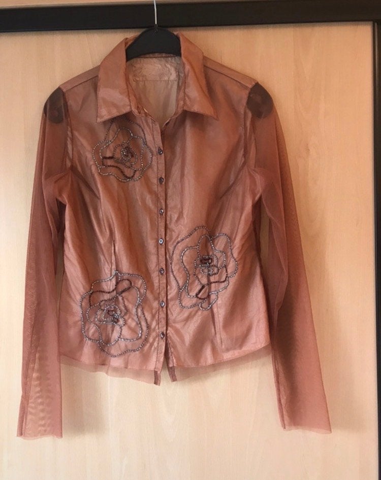 Just B. Blouse met kralen - Maat L, Ophalen of Verzenden, Zo goed als nieuw, Maat 42/44 (L), Oranje