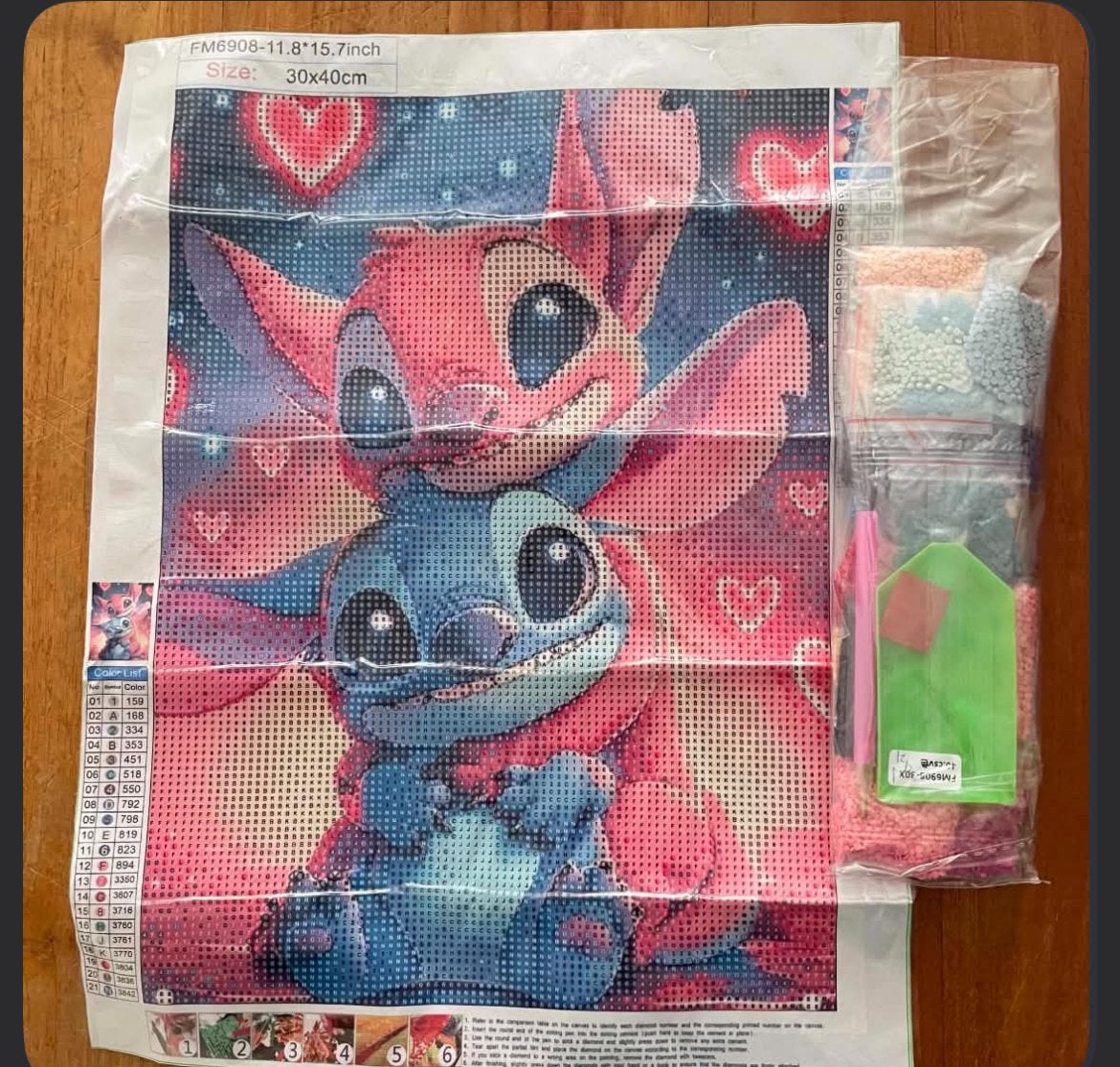 Diamond Painting Stitch en Angel 30x40 vol rond Nieuw, Ophalen of Verzenden, Nieuw, Knutselwerk