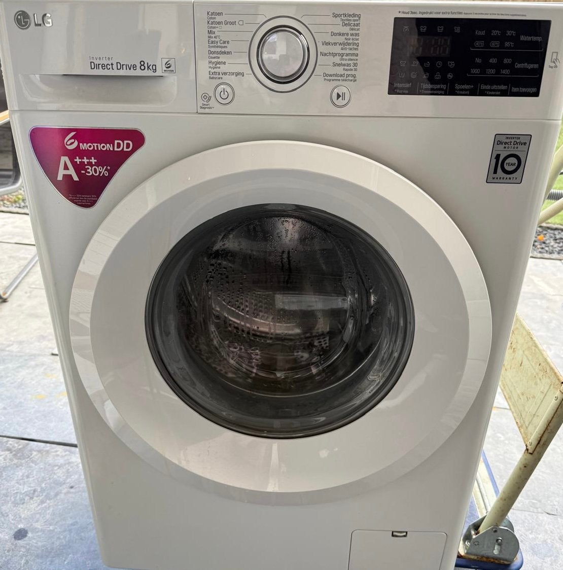 Lg wasmachine 8kg, Ophalen, 1200 tot 1600 toeren, 8 tot 10 kg, Zo goed als nieuw