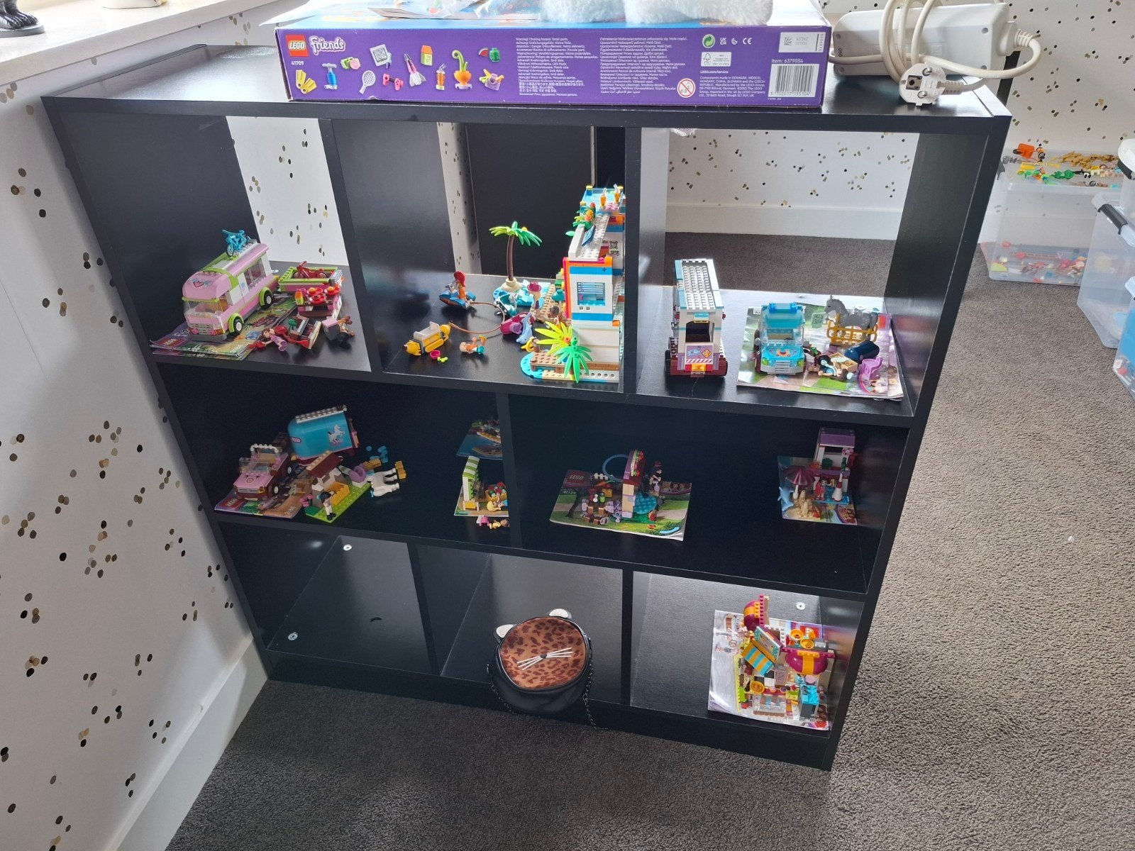 Zwart vakkenkastje - Ideaal voor speelgoed of boeken, Ophalen, Met plank(en), Gebruikt, 50 tot 100 cm