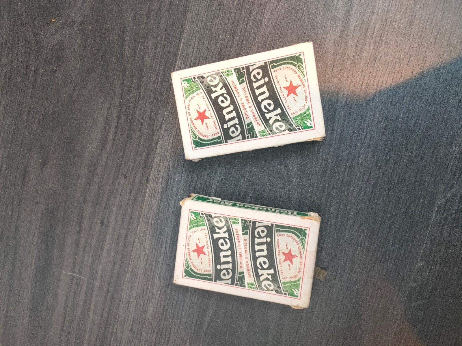 Originele Heineken speelkaarten (2 pakjes), Vijf spelers of meer, Ophalen of Verzenden, Gebruikt, Heineken
