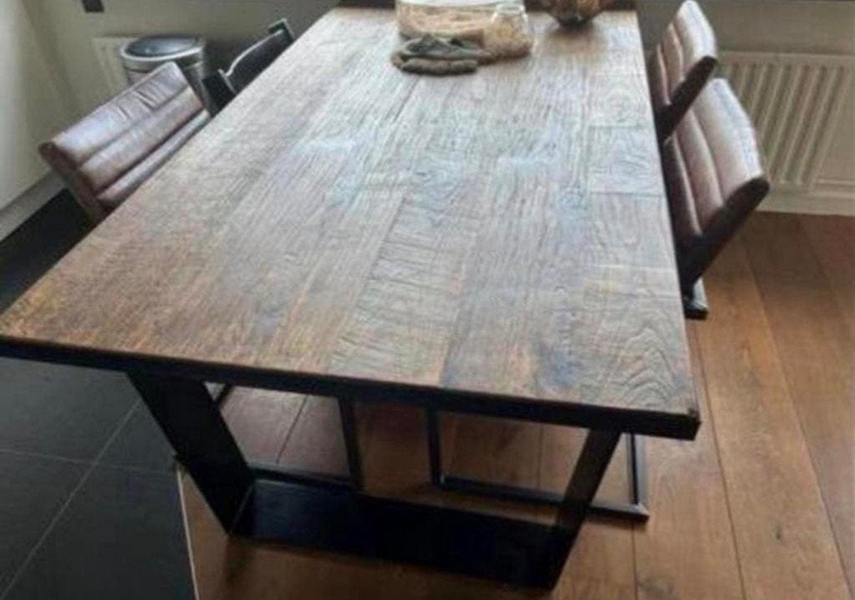 Eettafel, Ophalen, 50 tot 100 cm, Zo goed als nieuw, Metaal