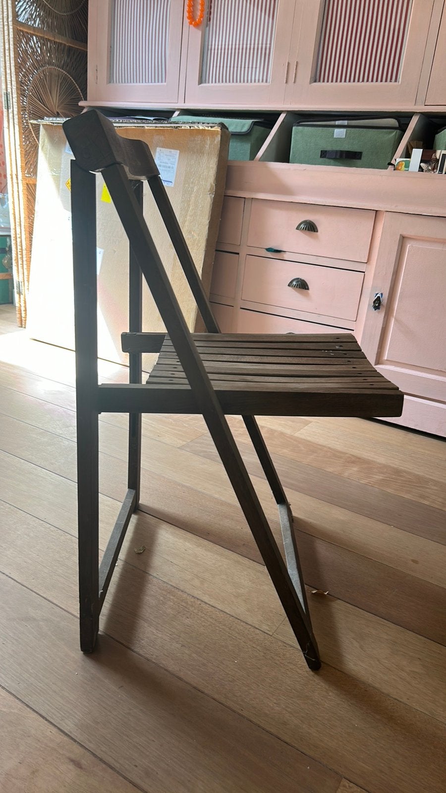 Aldo Jacober trieste klapstoelen, Huis en Inrichting, Stoelen, Ophalen, Gebruikt, Twee, Bruin