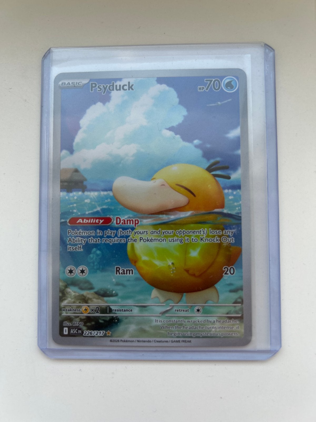 Psyduck Pokemon Kaart (226/217) - Zo goed als nieuw, Ophalen, Zo goed als nieuw, Losse kaart