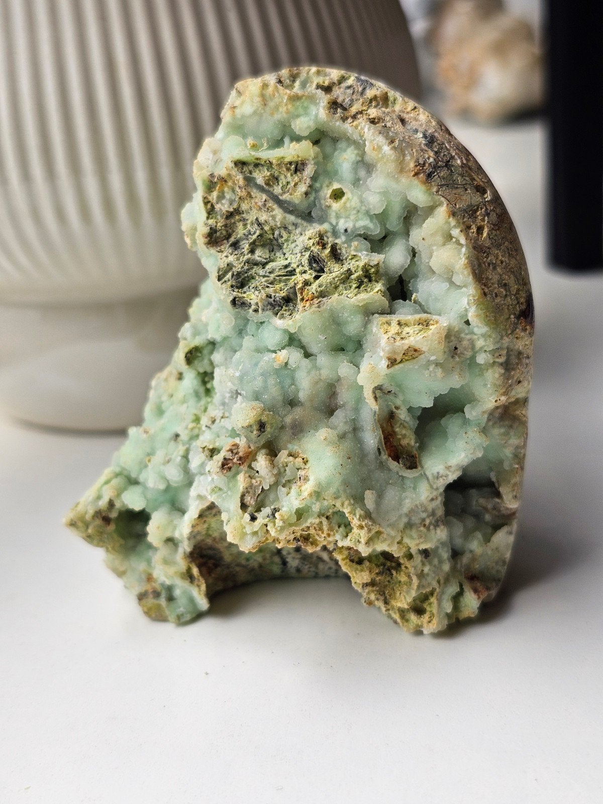 Garnieriet met druzy kwarts Indonesië, Ophalen of Verzenden