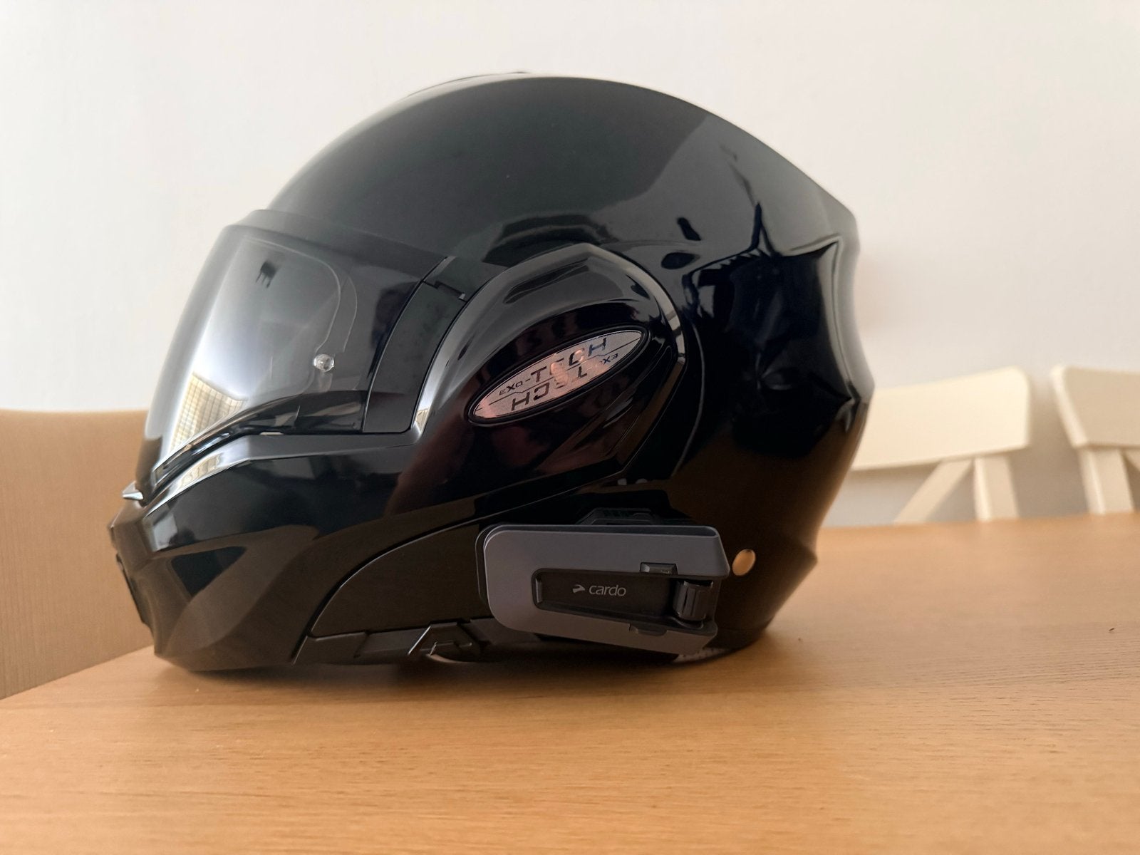 Scorpion Exo-Tech Gloss Black met Cardo Packtalk Edge, Ophalen of Verzenden, Tweedehands, Heren, Overige typen