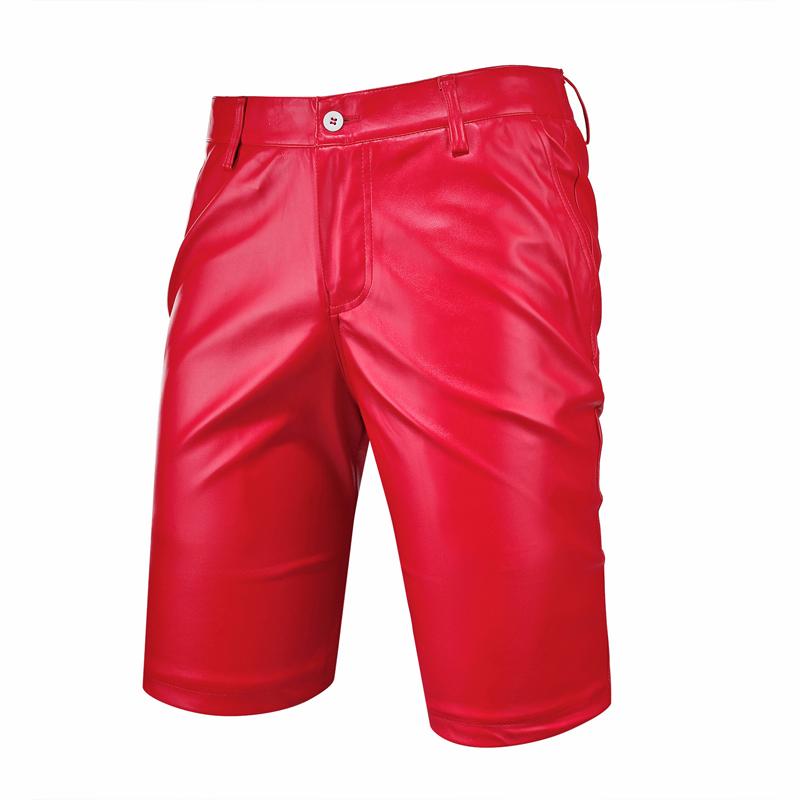 Rode kunstleren heren korte broek / mannen lederen, Kleding | Heren, Broeken en Pantalons, Verzenden, Nieuw, Overige maten, Rood