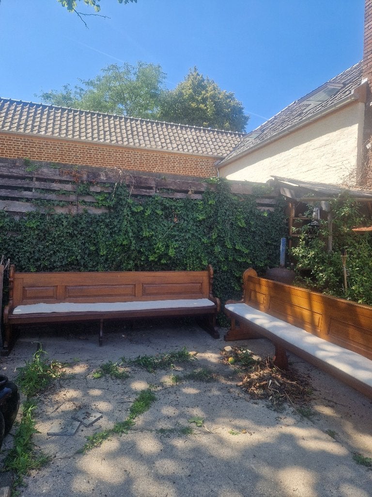 Houten bank, Ophalen, 250 tot 300 cm, Gebruikt, 75 tot 100 cm