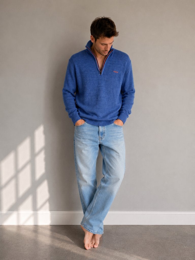 NZA New Zealand Auckland trui blauw | 100% merino wol |L/XL, Kleding | Heren, Truien en Vesten, Maat 52/54 (L), Blauw, Nieuw, Ophalen of Verzenden