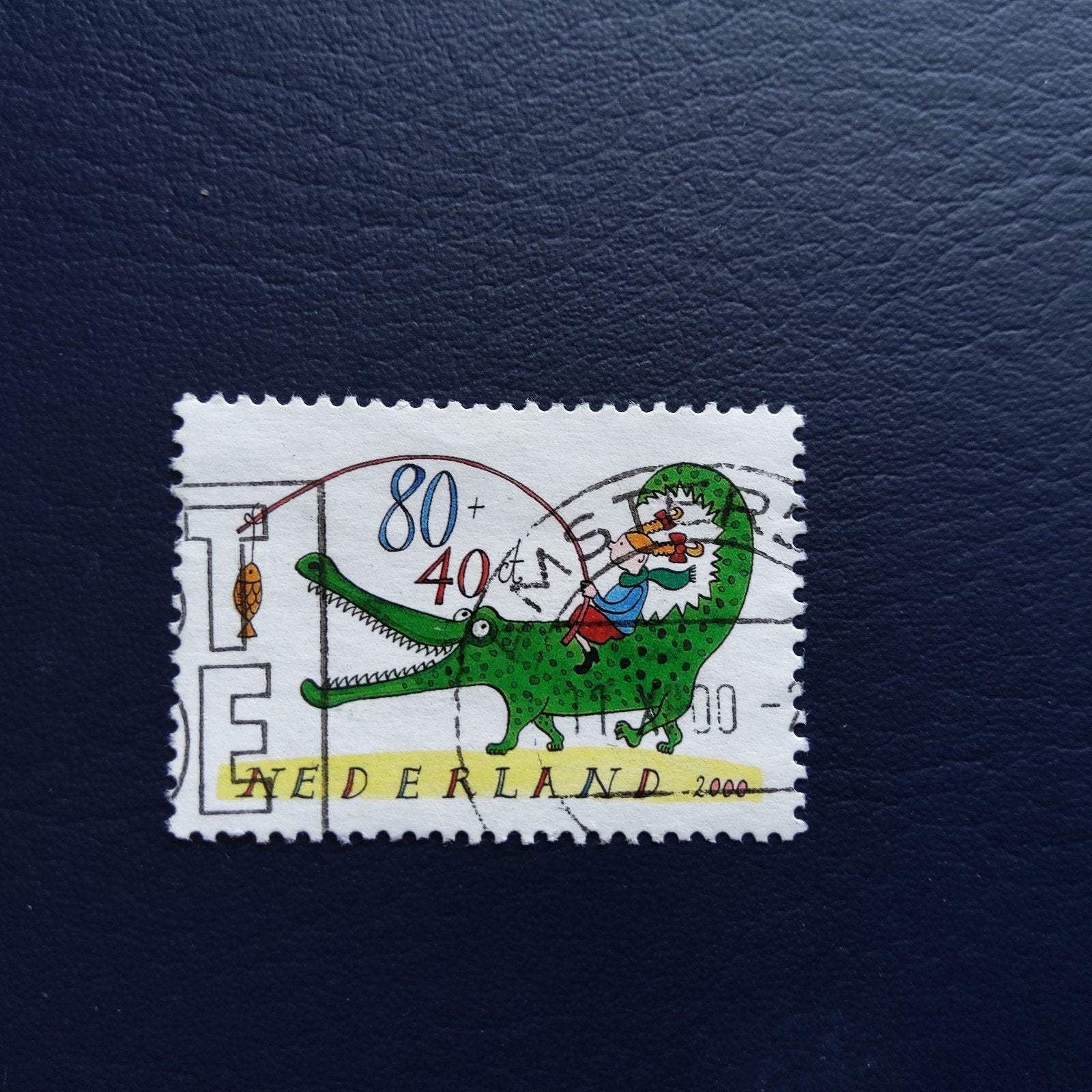 Nederland 2000 kinderpostzegel Krokodil, Ophalen of Verzenden