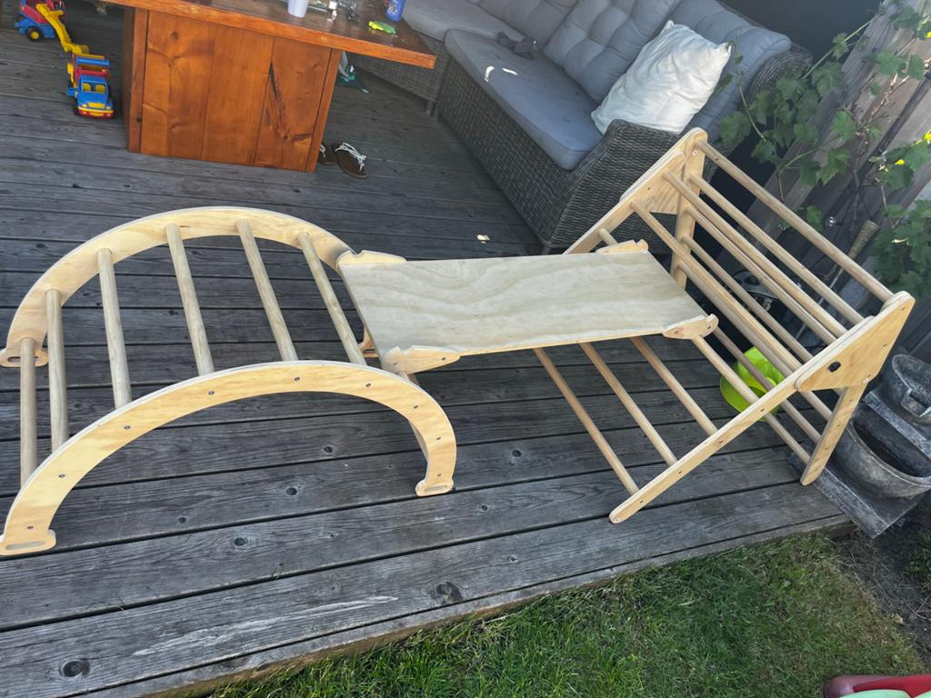 Buxibo xxl Houten Klimrek, Glijbaan en Schommel montessori, Ophalen of Verzenden, Gebruikt, Glijbaan